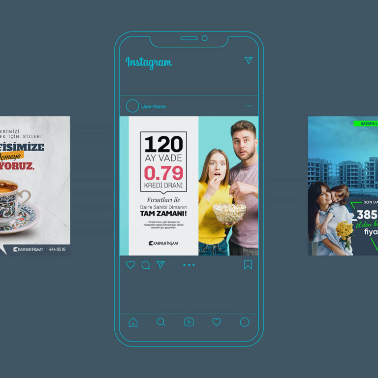 karnur inşaat, instagram post tasarım, bursa sosyal medya yönetimi